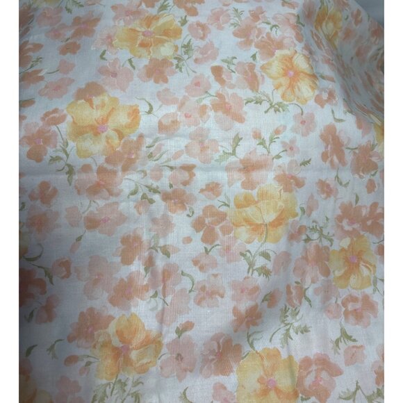 Vtg Floral Pastel Cotton Fabric 44x140" 3.9 Yards Yellow Pink Peter Pan Fabrics - Picture 5 of 8